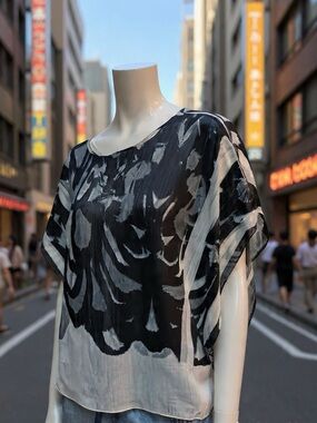 Sheer flowy abstract design top